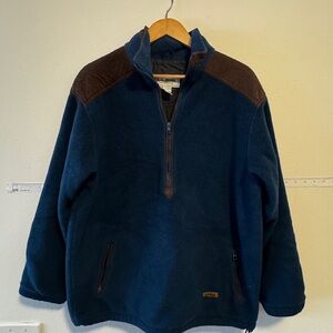 L.L. Bean Blue and Brown Fleece Jacket L-XL